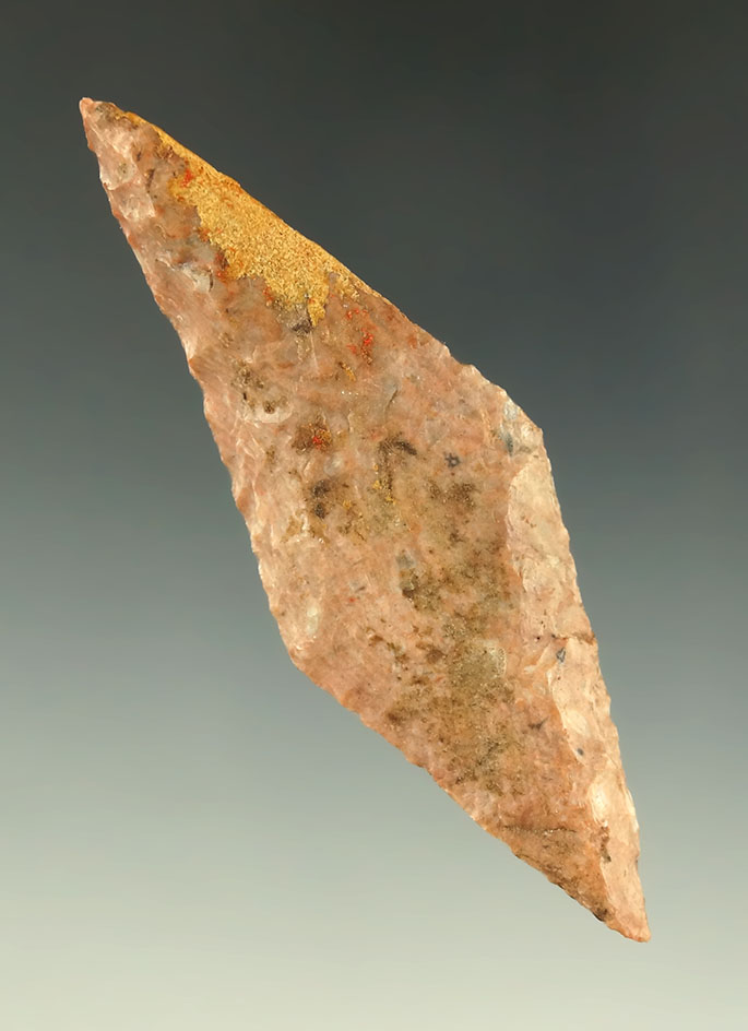 3 1/4" Harahey Knife with some restoration to blade edge Ex. Charles Shewey.  Kansas area.