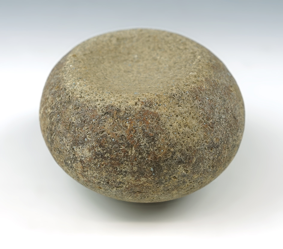 Well styled 4" Diameter Shallow Scooped Stone Bowl found in Umatilla, Oregon in the 1960's.