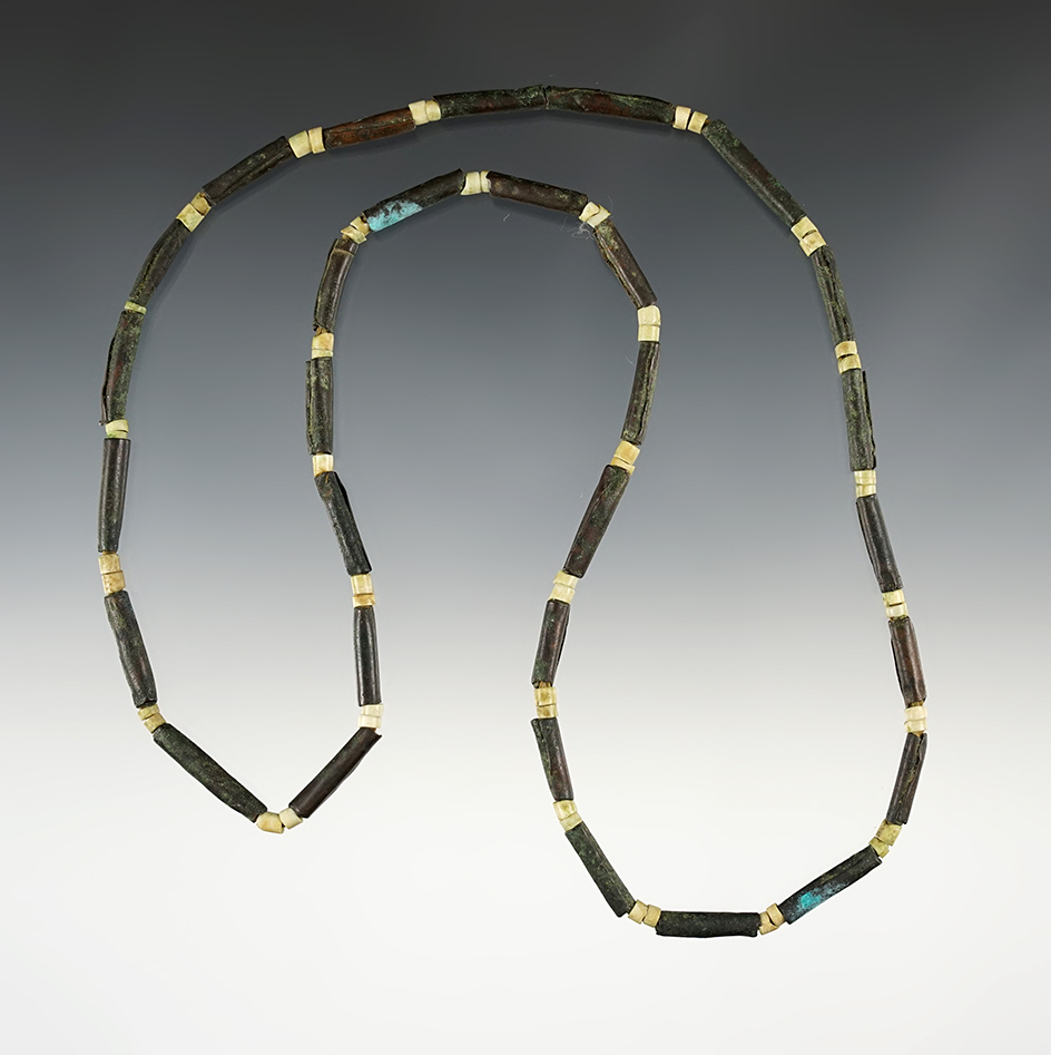 Fine Rolled Copper Bead and Stone Necklace found in Maryhill, Washington - Columbia River.