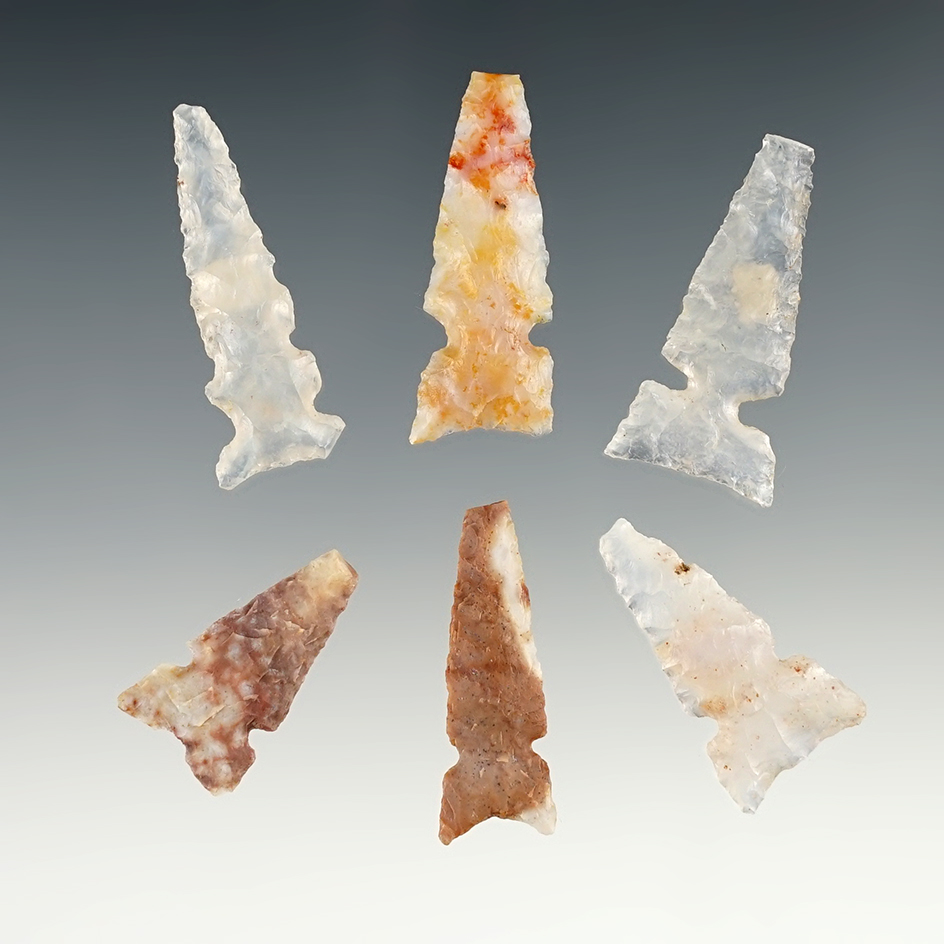 Set of 7 points with restorable tips. Found in New Mexico. The largest is 1 9/16".