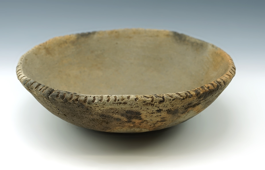 9 1/4" Piecrust Bowl that is broken and glued in one place. Recovered in Tennessee.