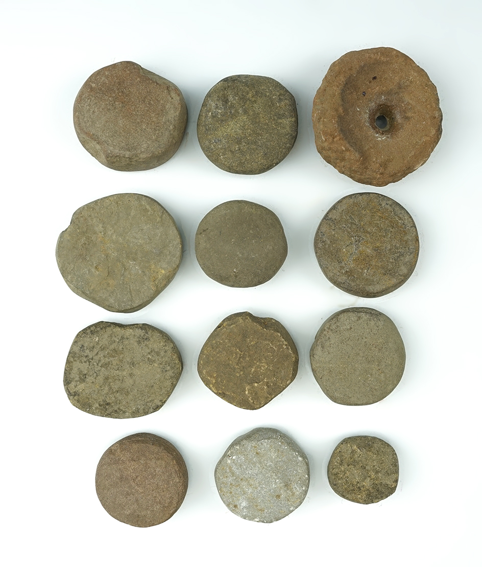 Set of 12 Stone Discs in good condition. Found in the Southwestern U.S.