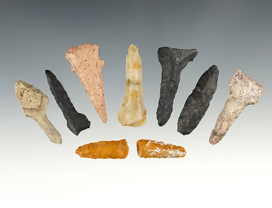 Set of 9 Northern High Plains Drills.  The largest is 1 5/8".