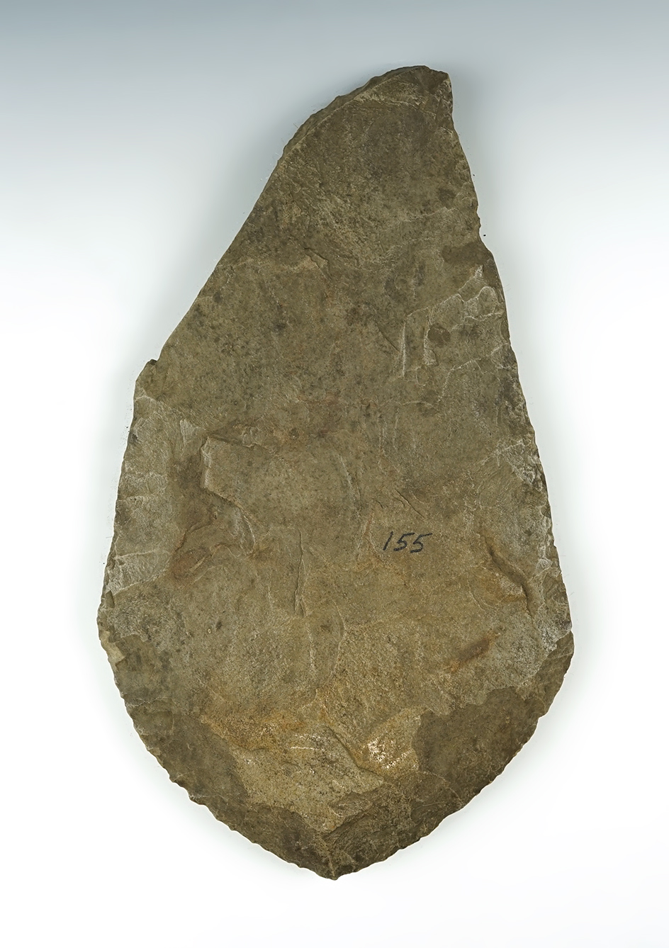 Large 11 1/4" Flint Spade found close to the Delaware River in a plowed field.