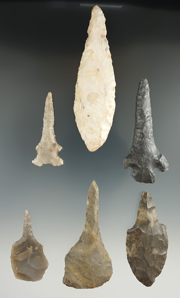 Set of six drills found in Texas, largest is 4".