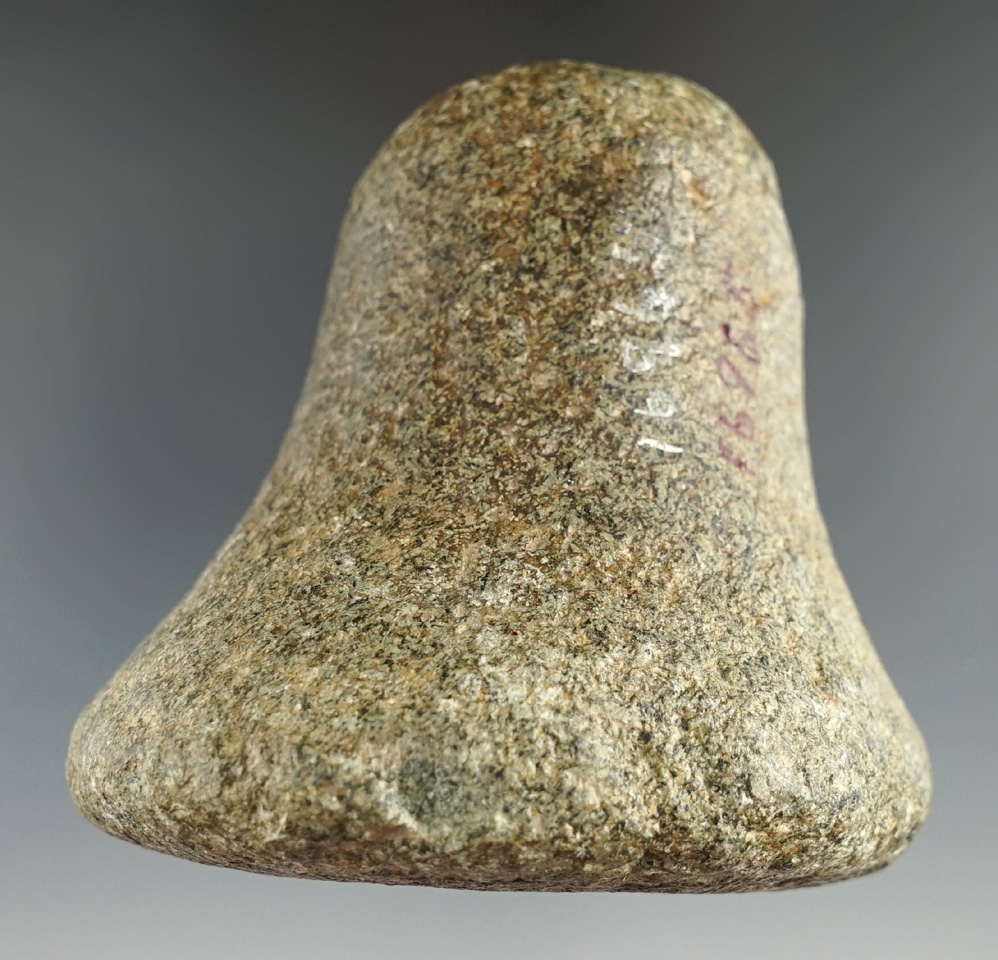 3" nicely styled Bell Pestle found near the Black Fork River, Richland Co., Ohio.