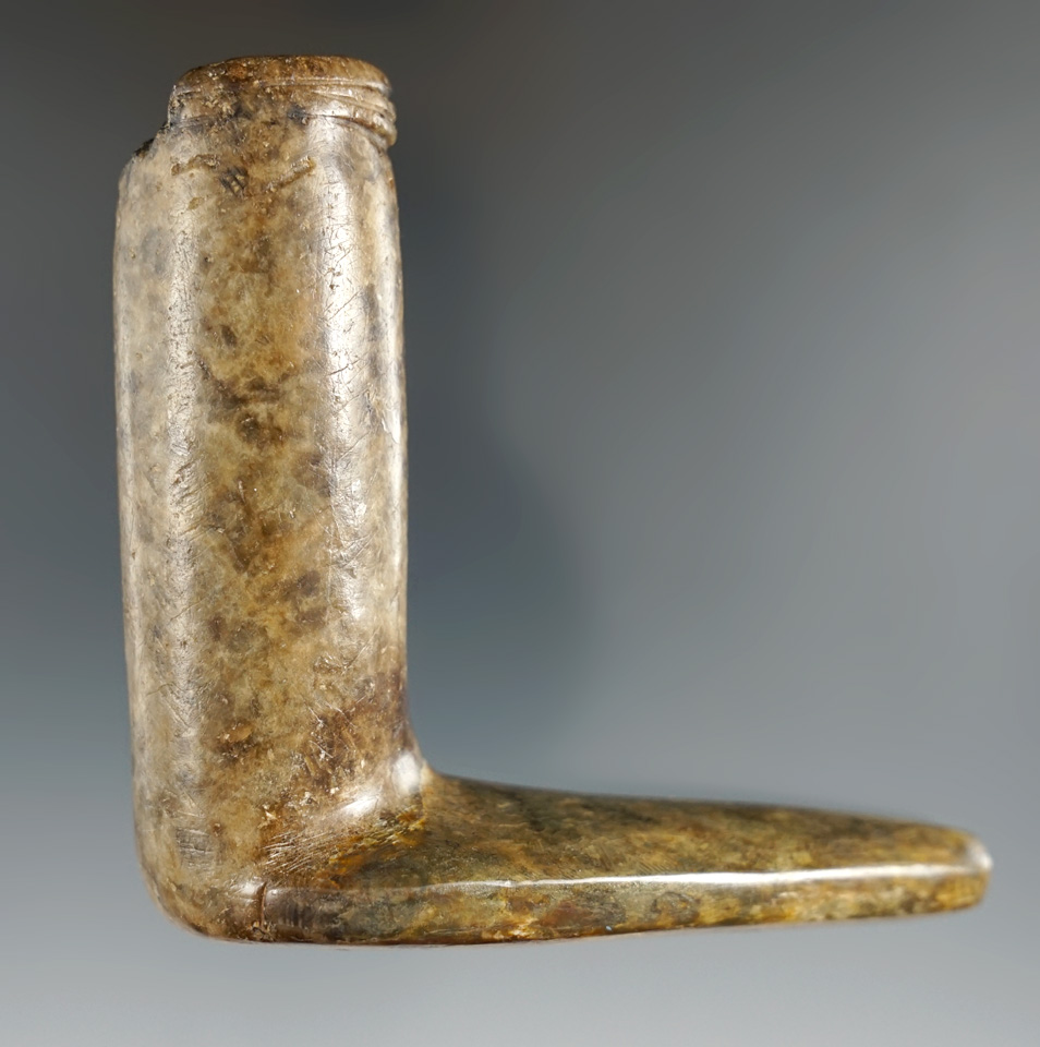 Nice display artifact! Restored 3" tall chlorite pipe found near Statford, Ontario Canada.