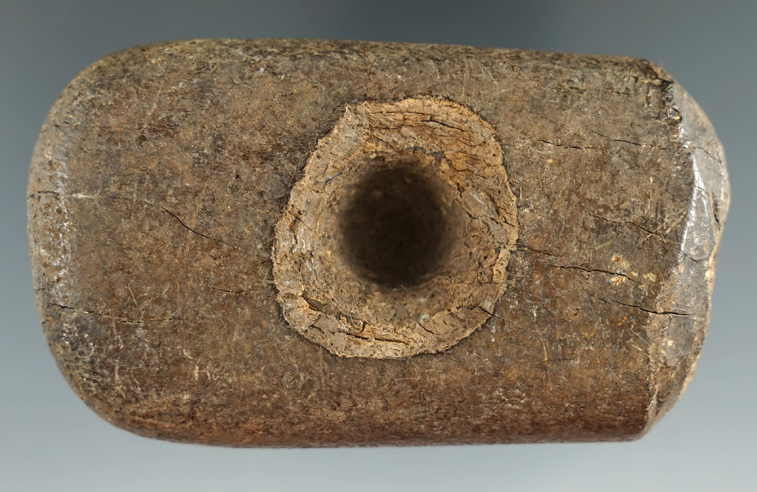 3 3/8" Inuit fire-starter made from whale bone found in Alaska.