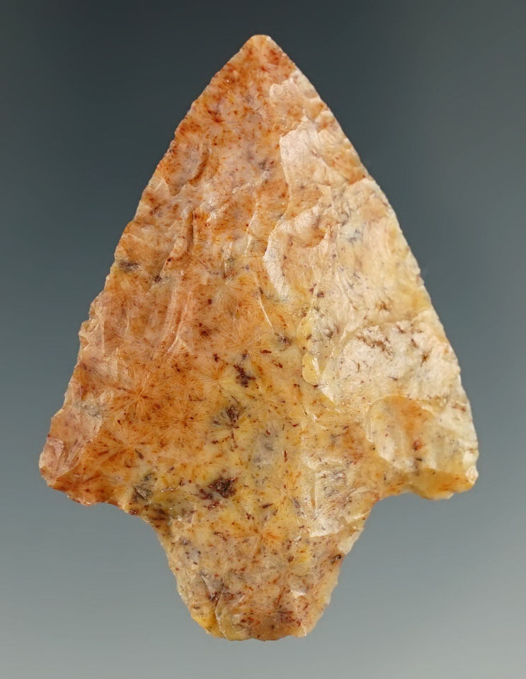 2" stemmed point made from beautiful material found in Florida.