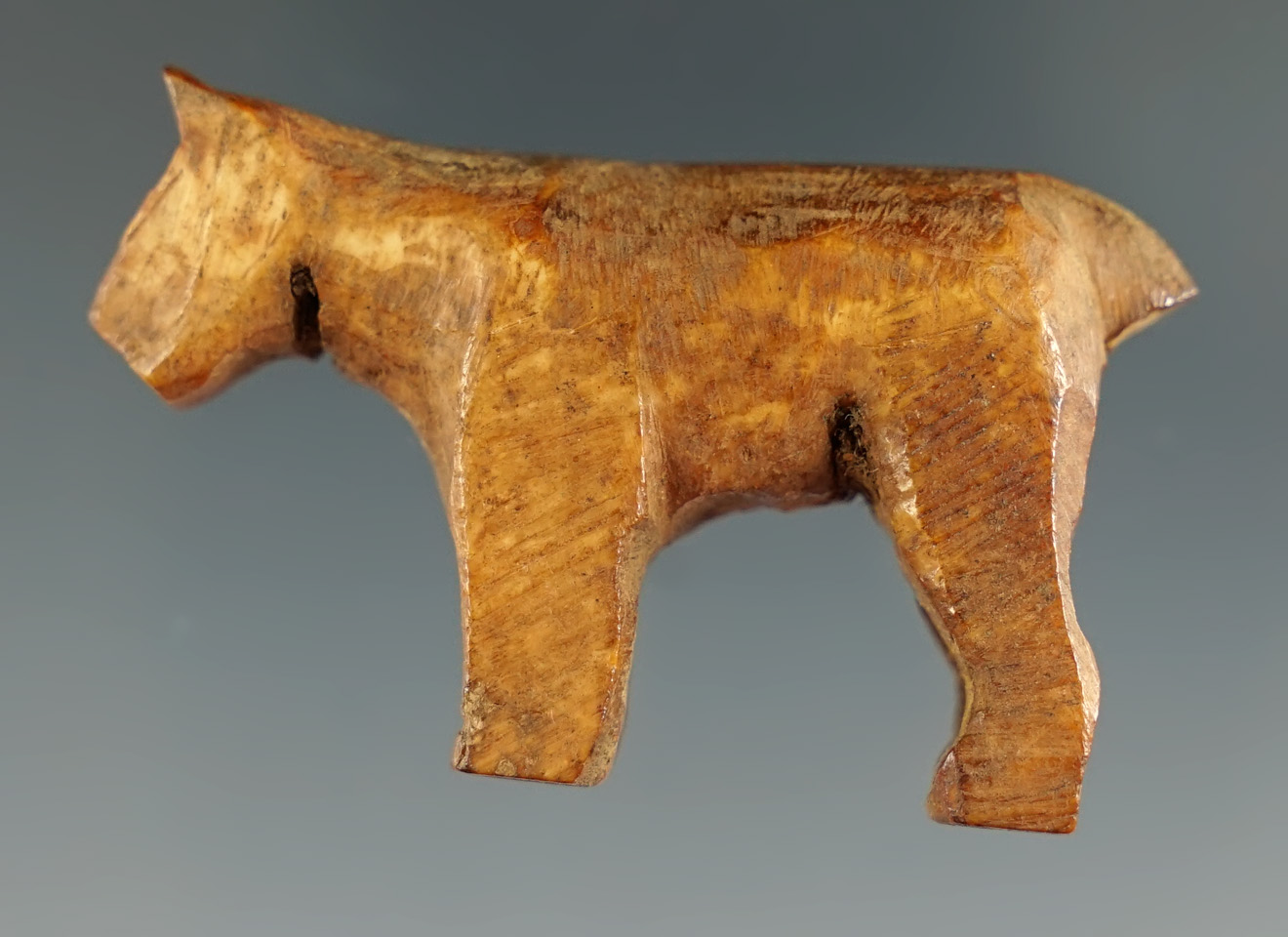 1 7/8" historic era Inuit carved bear found in Alaska.