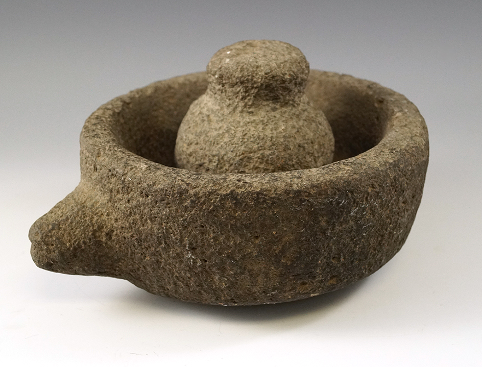 Zoomorphic Effigy Mortar/Bowl found with a handled Pestl, Josephine Co., Oregon.
