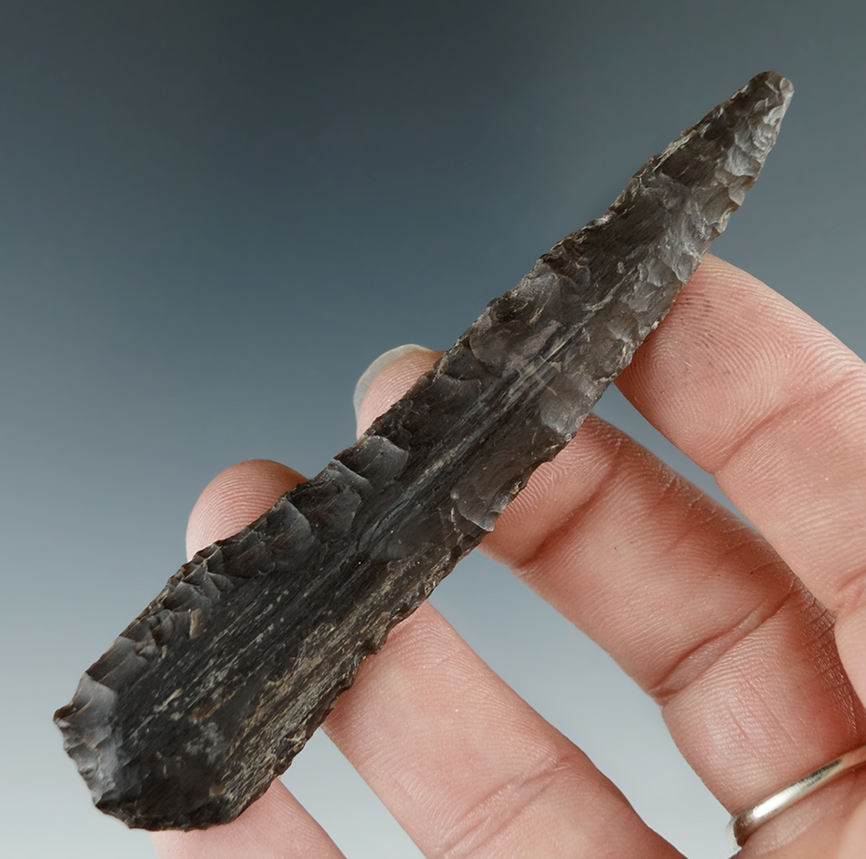 3 1/2" Drill made from Black Petrified Wood, found near the Columbia River.
