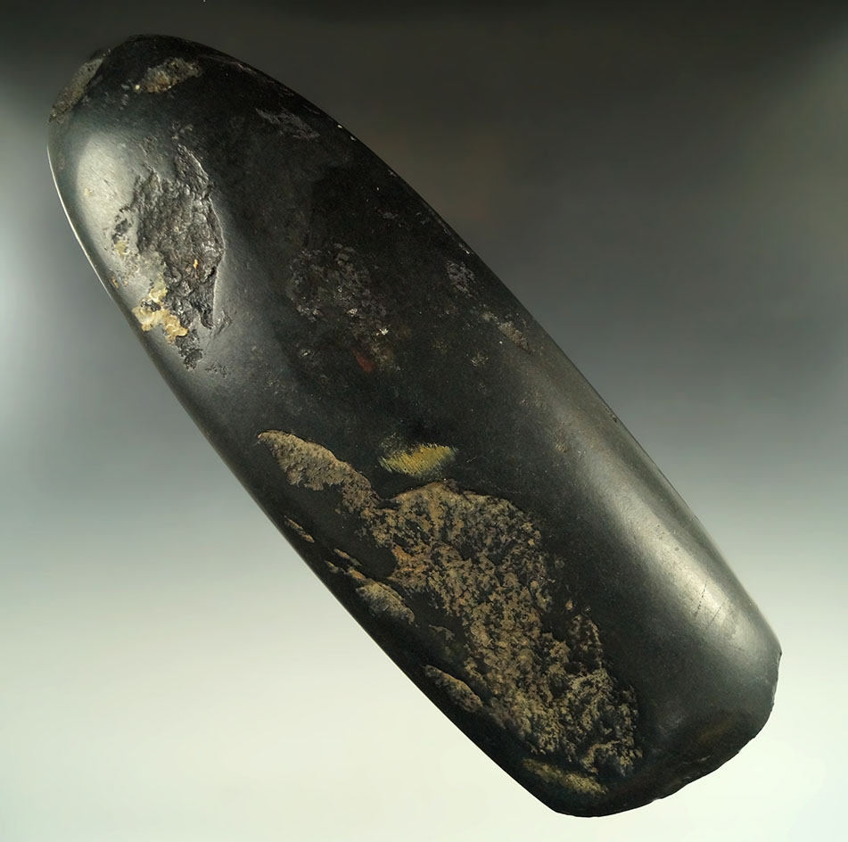 9" highly polished dense Hardstone Celt found near Fort Thomas, Graham County, Arizona.