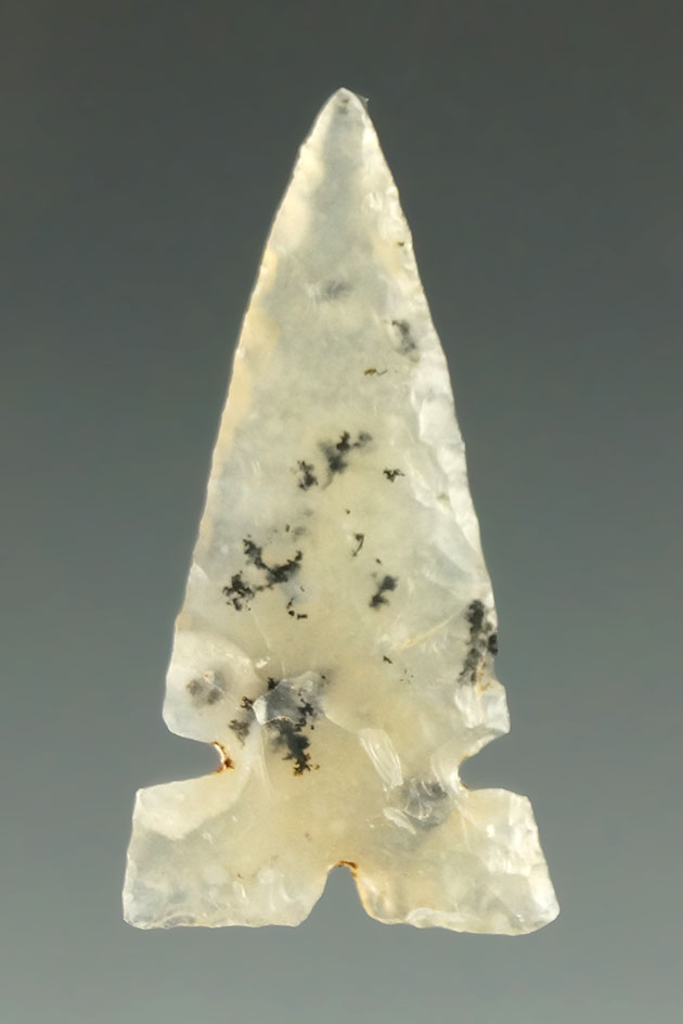 Excellent flaking and style - 1 1/8" Tri-Notch -  highly translucent Dendritic Agate  found in WY.