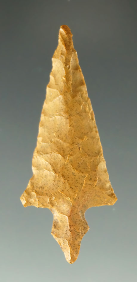 Ex. Museum! Davis COA G-10! 1 1/2" Hayes point found in Arkansas from the Charlie Shewey.