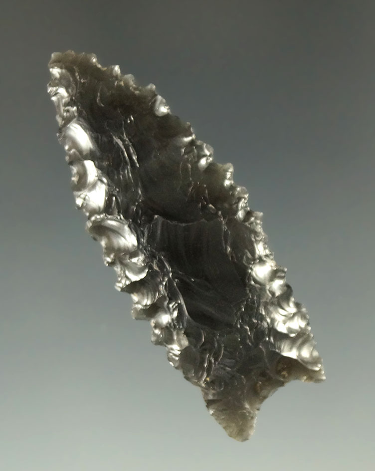 2" highly serrated obsidian Humboldt found in California.