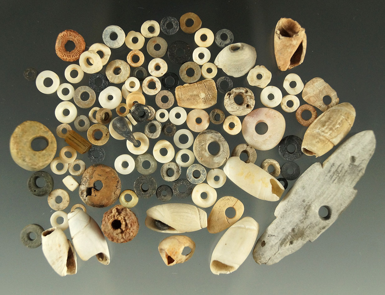 Set of Hohokam beads and pendants found in Cibolo County New Mexico.