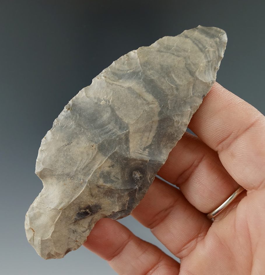 3 11/16" Adena Knife made from beautifully mottled material found in Southern Michigan.