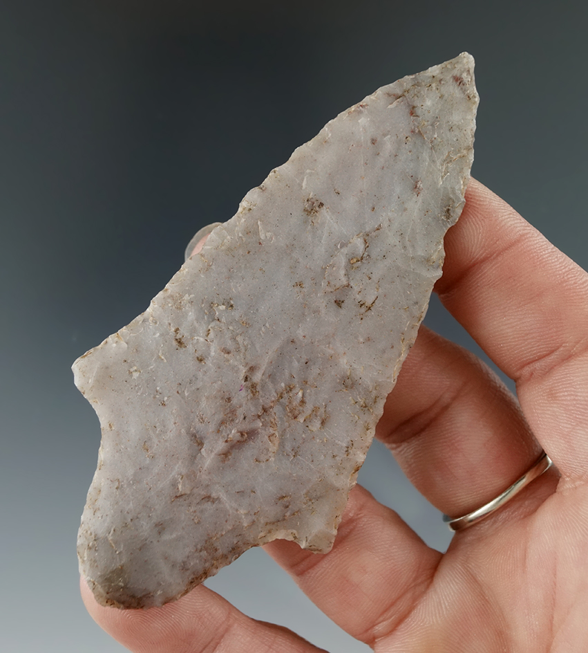 Attractive material on this 3 5/8" Waubesa found in McIntosh County Oklahoma.