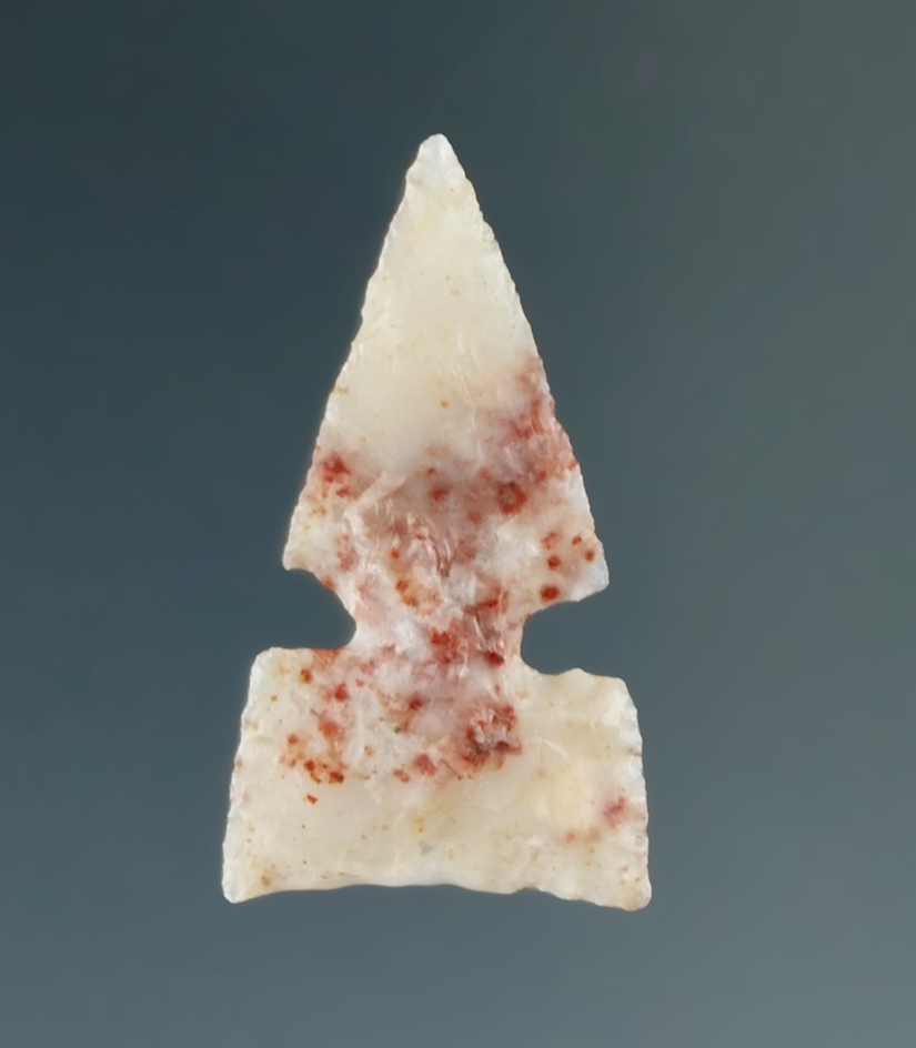 15/16" Alibates Flint sidenotch Bird point Found in southern Kansas.