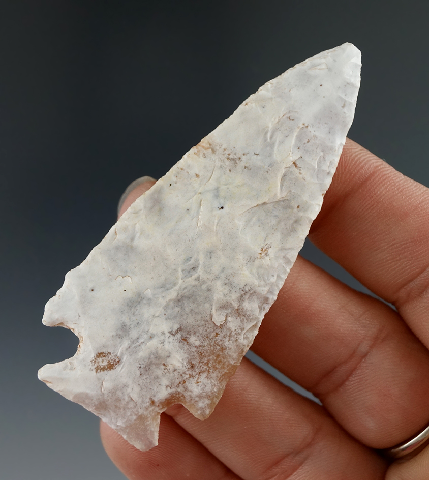 2 11/16" thin and will flake highly patinated Cornernotch found in Utah.