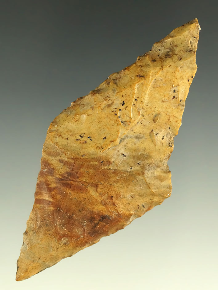 Heavily patinated 3 3/16" Harahey Knife found in Colorado.