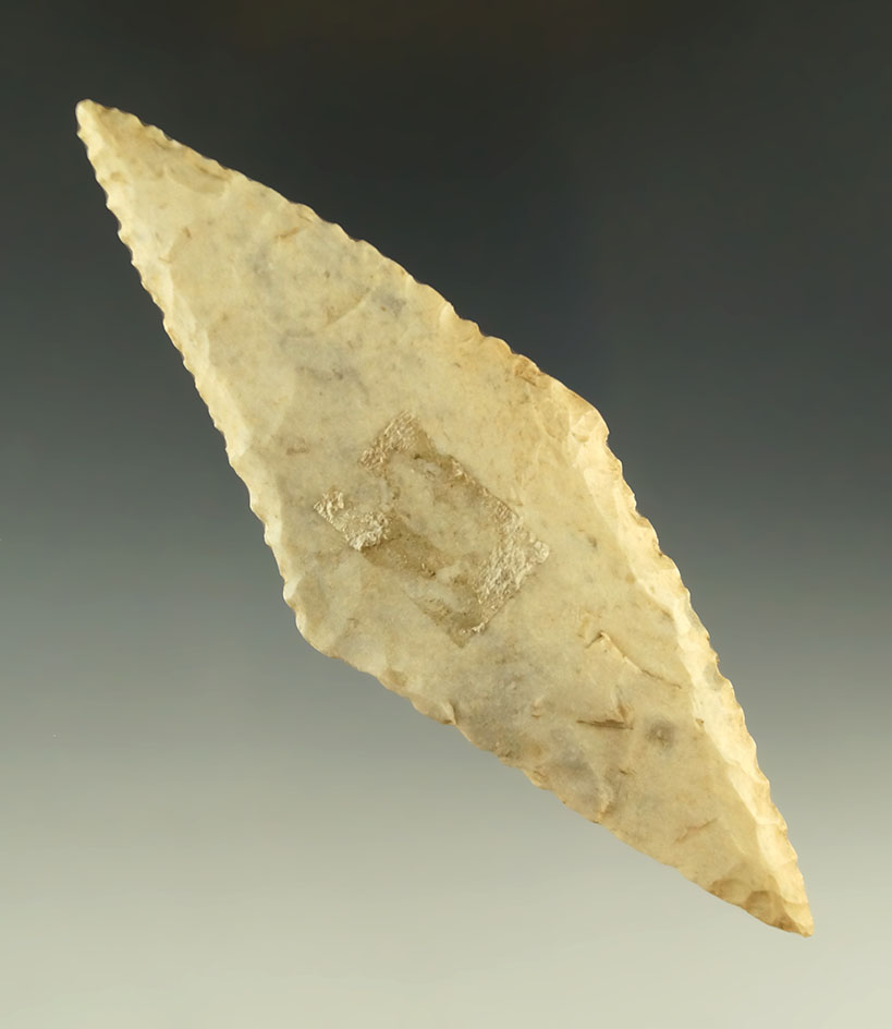 Nicely serrated 4 3/16" Harahey Knife found in Kansas.