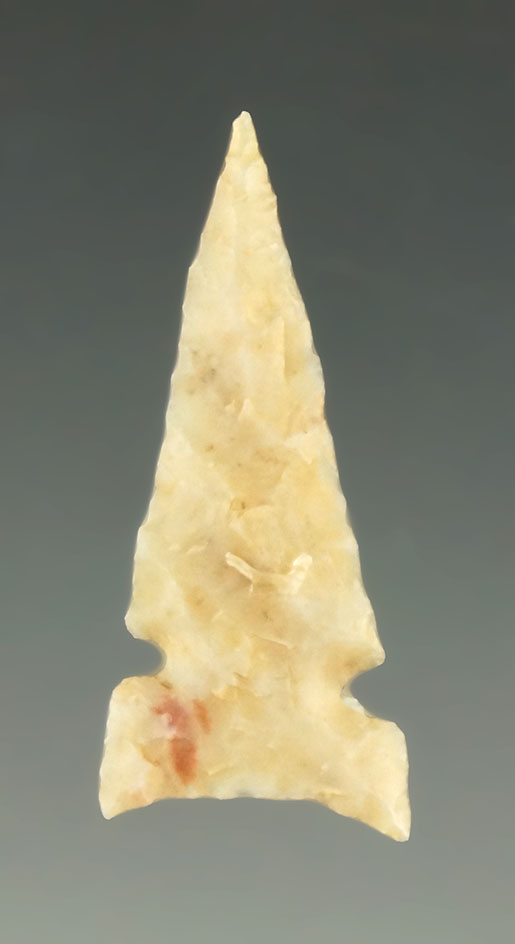 1 1/4" Alibates Flint Sidenotch found in Colorado.