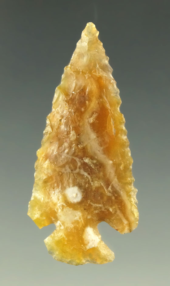 1 1/2" Hog Back point - attractive semi translucent material found in Colorado. Ex. Bob Roth.