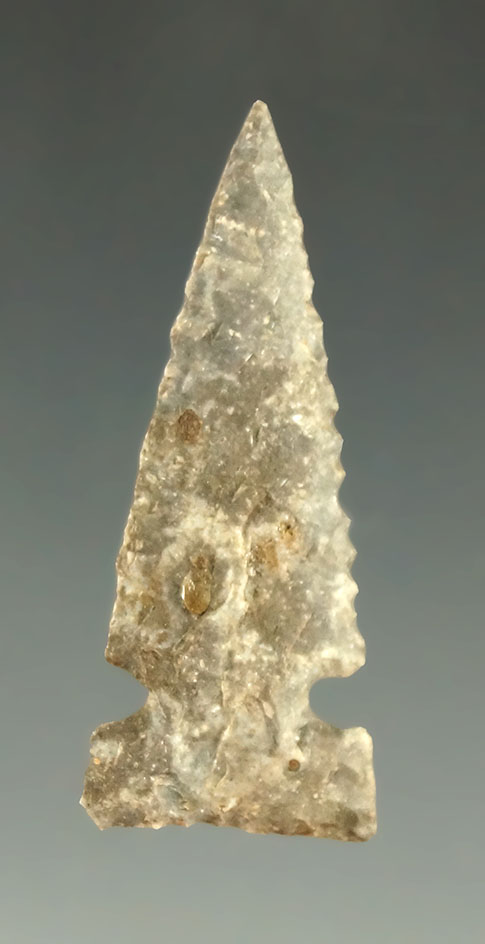 Nicely flaked 1 5/16" Plains Sidenotch found in Kansas.