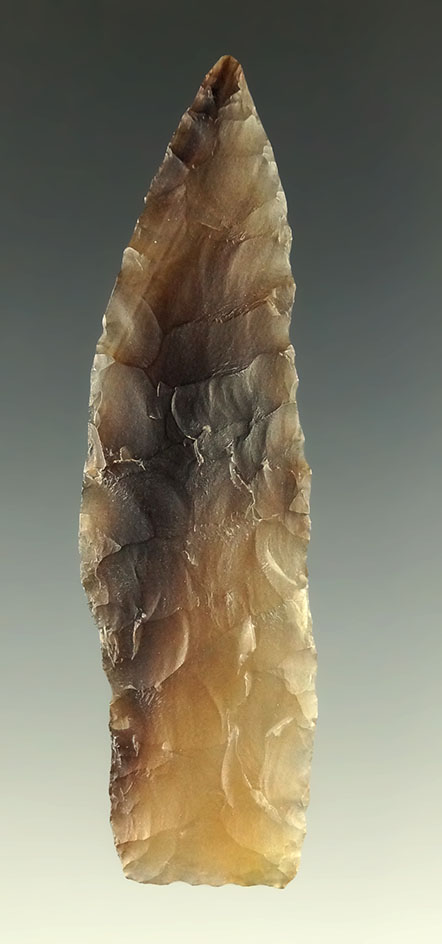 Excellent flaking on this 2 9/16" Highly translucent Agatized Wood Knife found in Wyoming.