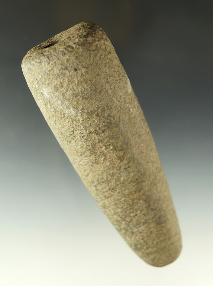 5 1/4" long stone Pipe Preform with drilling just begun on one end. Found in Missouri.