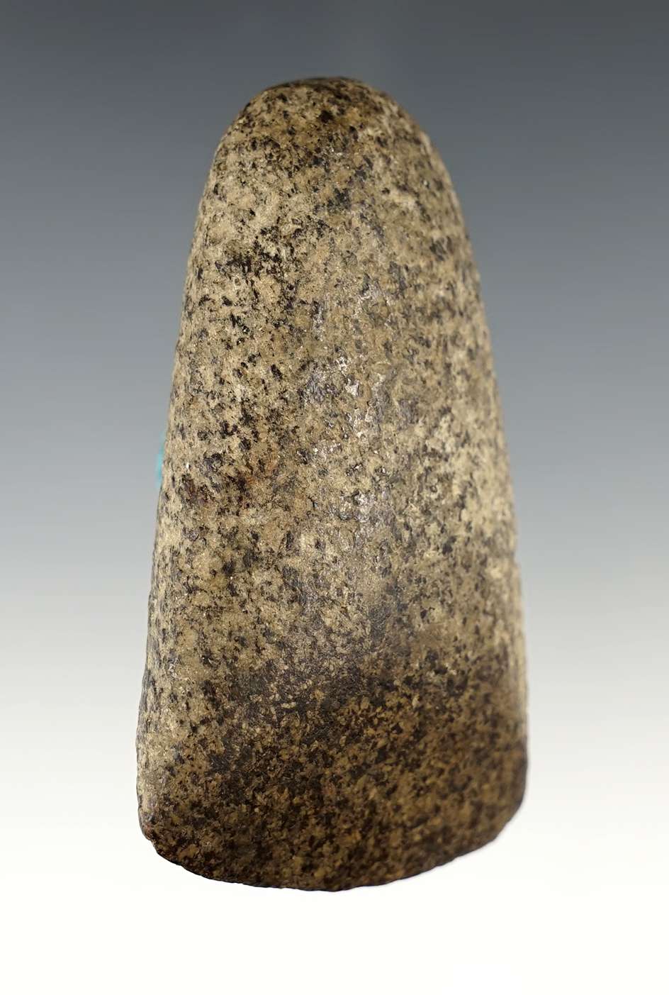 3 1/4" Hardstone Celt, with a sharp bit. Found in northern Ohio. Ex. Bill Tiell.