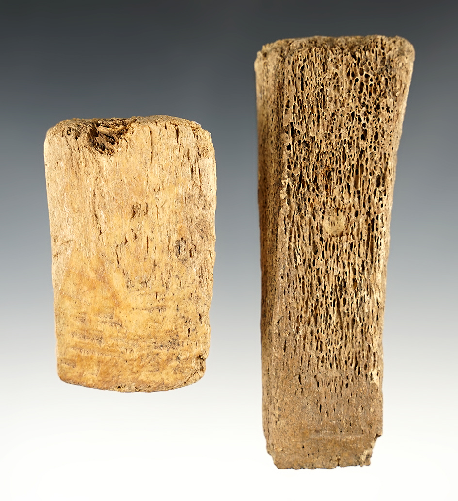 Pair of Bone Wedges found in the Northeastern U.S. The largest is 4 1/4".