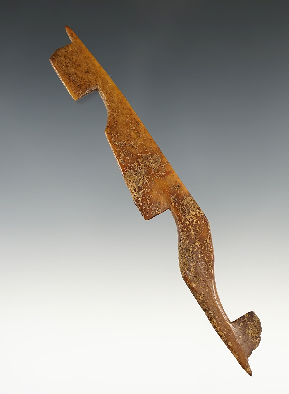 Classic style 5 5/16" Inuit Bone Net Gauge found in Alaska.