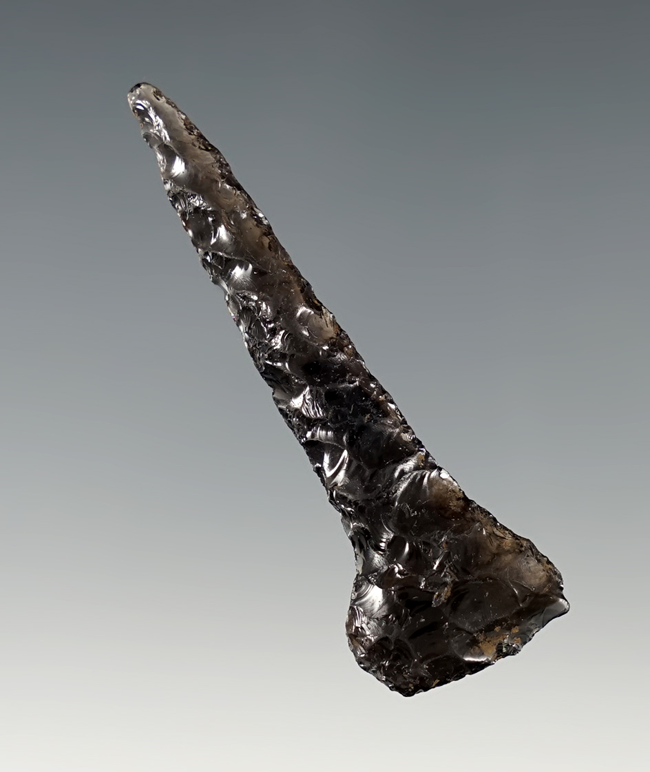 2 1/16" Obsidian Drill found in The Dalles, Klickitat Co., Washington.