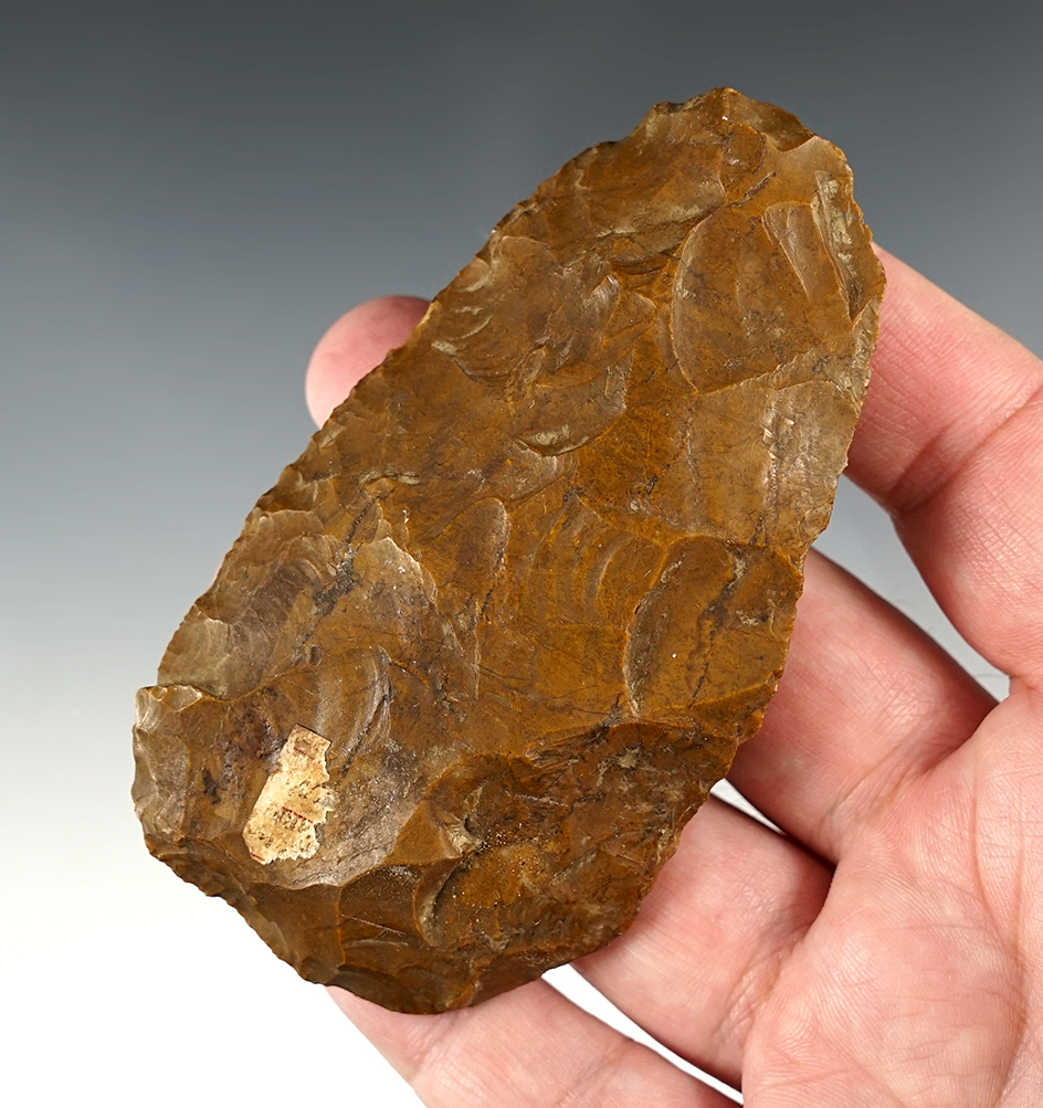 3 7/8" Cache Blade found in Maine. Made from patinated Jasper and comes with a Bennett COA.