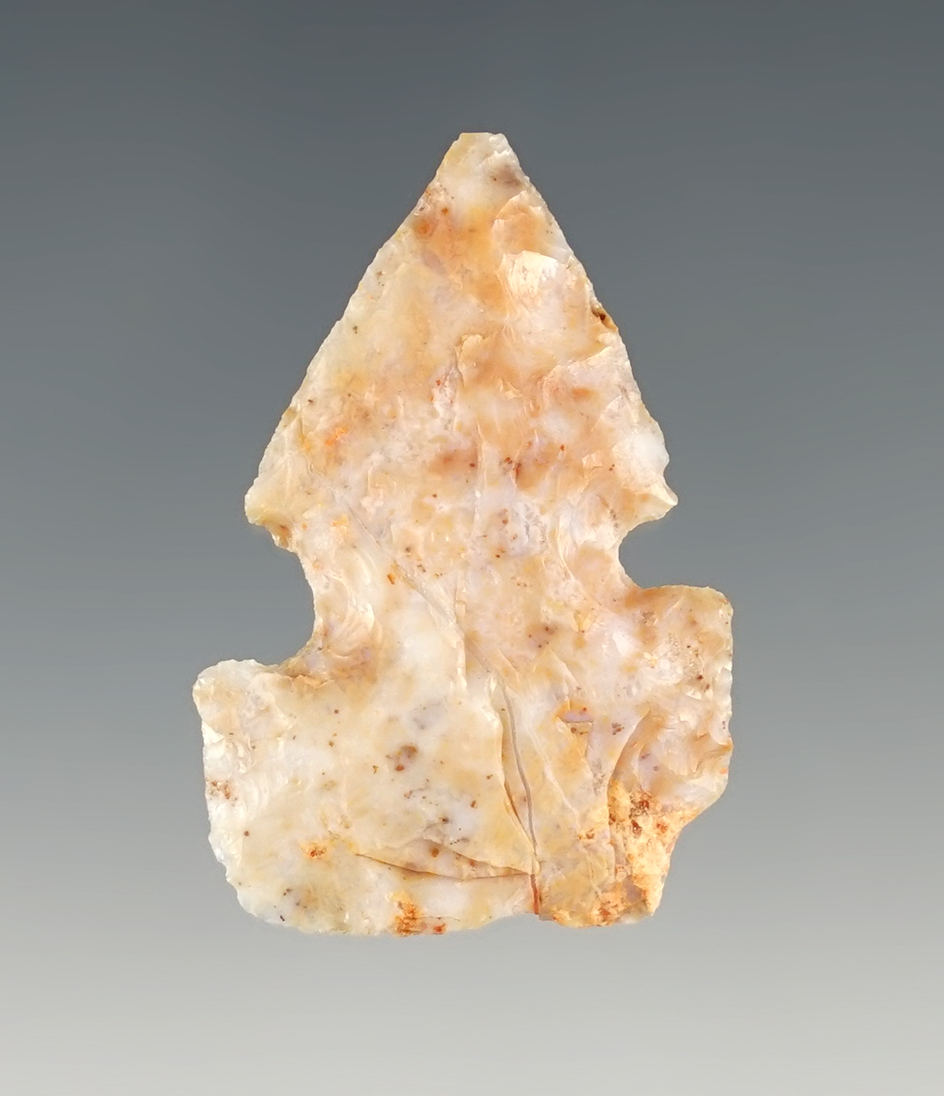 Outstanding 1 5/16" Sudden Sidenotch found in New Mexico. Made from nicely colored flint.