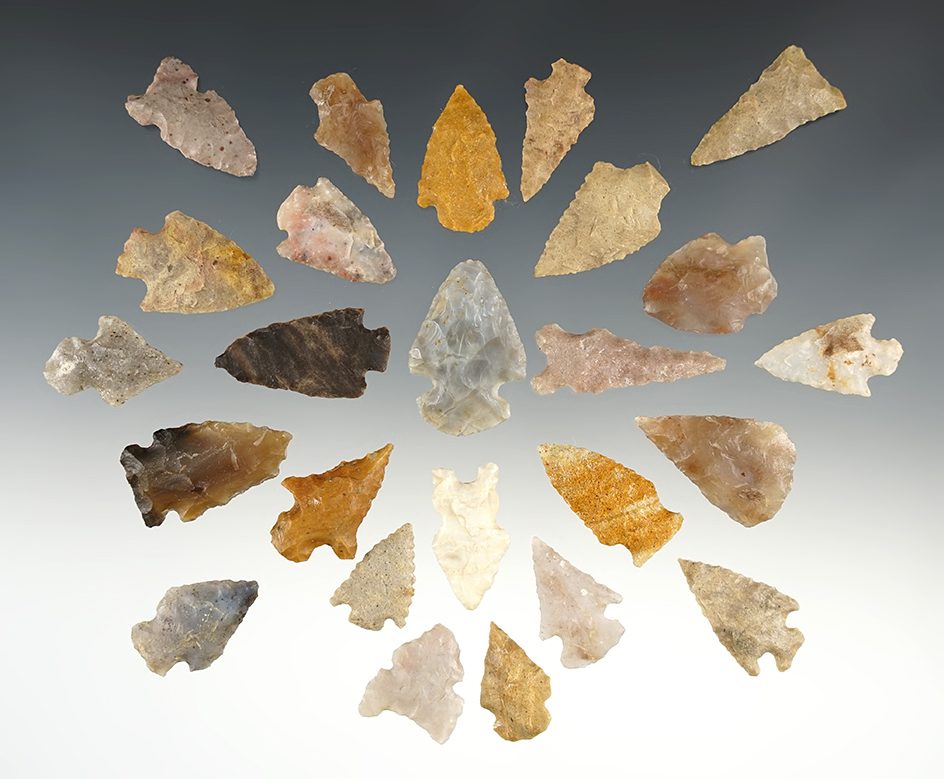 Set of 25 points found in New Mexico. The largest is 1 1/2".