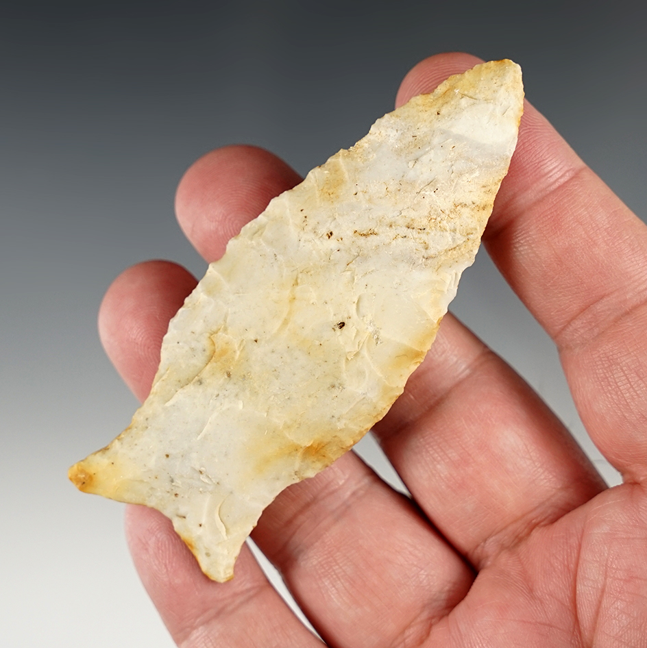 Uniquely styled 3 1/2" Fishtail Knife found in Illinois.