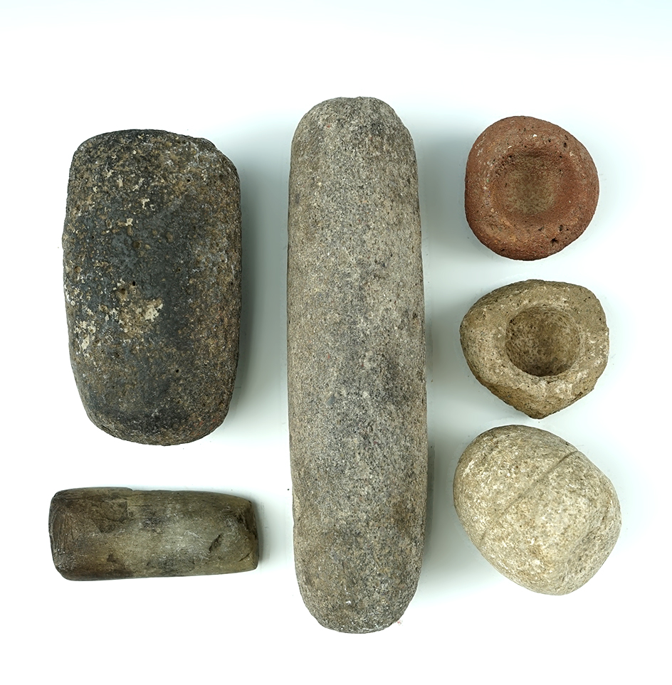 Set of 6 assorted stone artifacts found in New Mexico. The largest is 6".