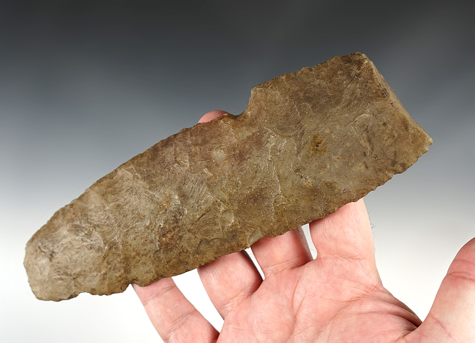 Very heavily patinated 7 7/16" Blade found in Mexico. Very thin for the size.