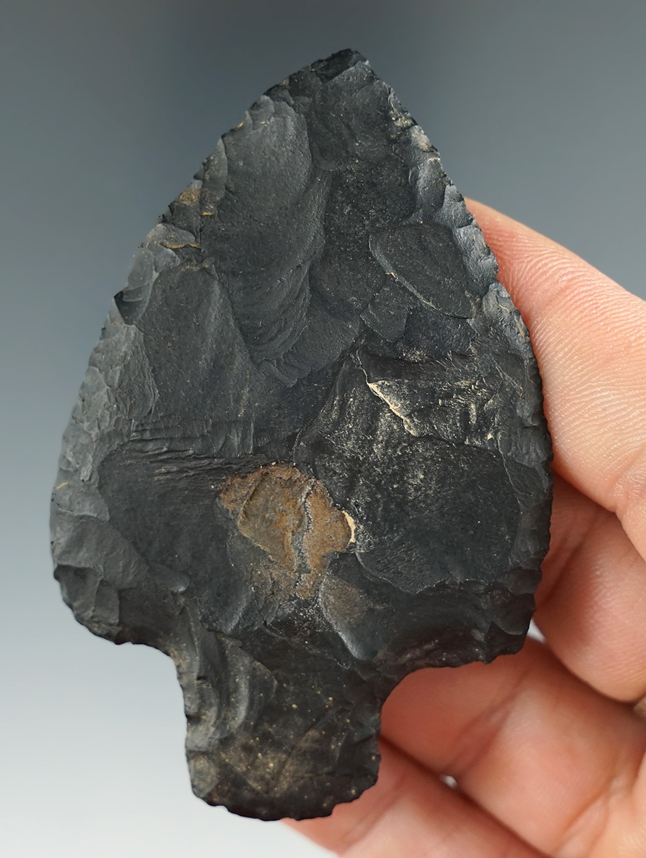 2 7/8" Stemmed Knife found on the Shultz farm near Afton, Shenango Co., New York. Ex. Prindle.