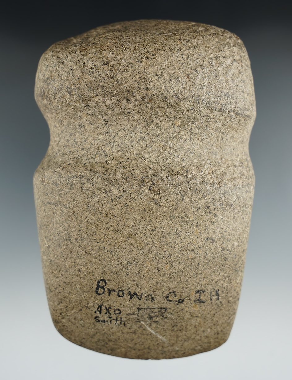 5 1/8" Full Grooved Axe in very good condition. Found in Brown Co., Illinois.