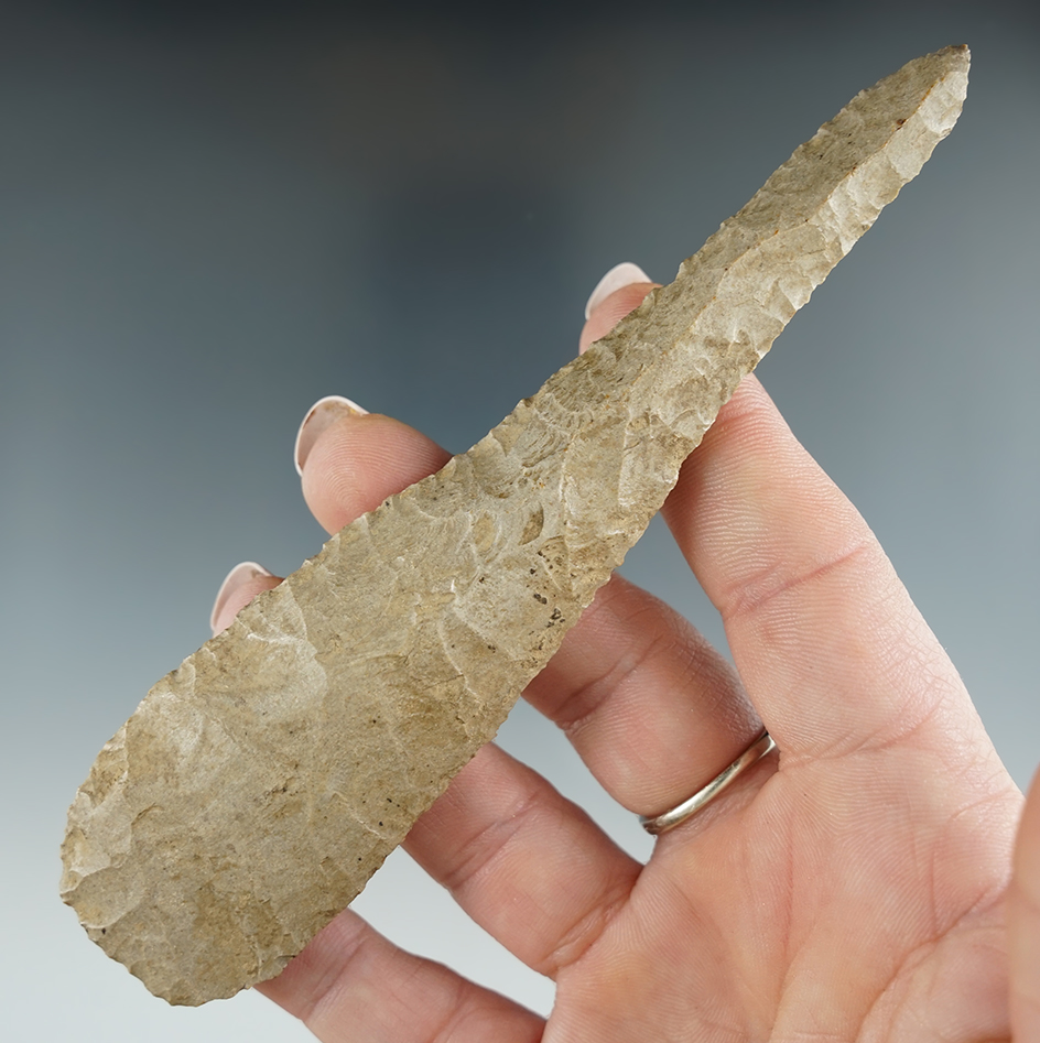 Large 5 3/8" Drill made from Fort Payne Chert found in Bradley Co., Tennessee.