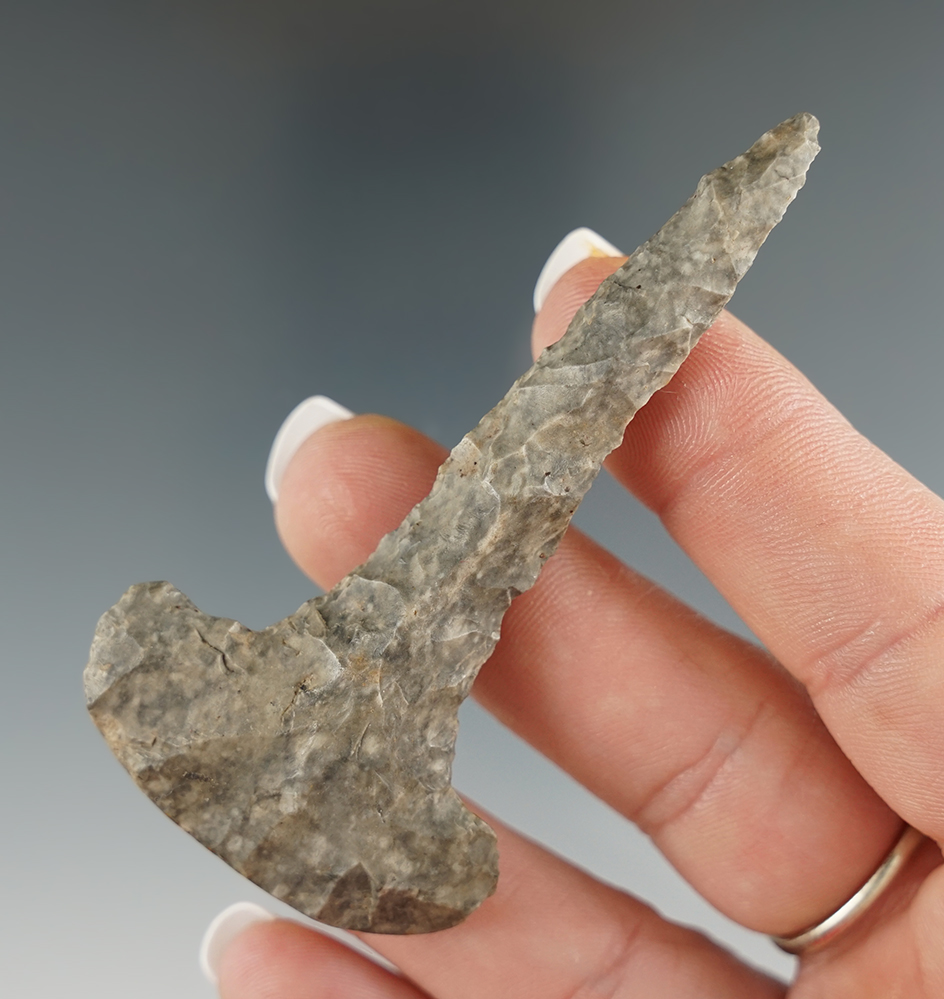 Excellent style on this 3" Dovetail  Drill made from Coshocton Flint found in Darke Co., Ohio.