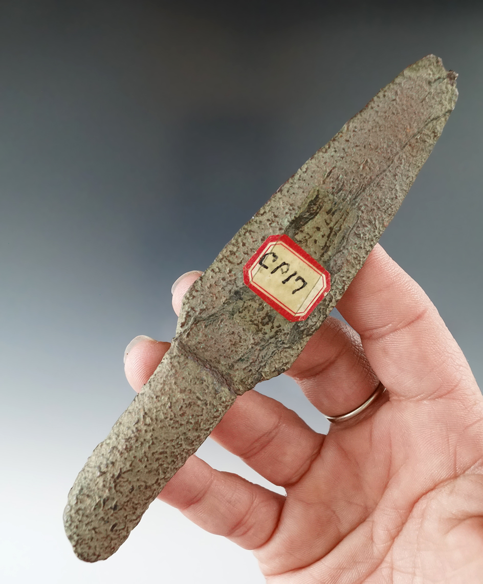 5 3/8" Socketed Spear Point  from the Old Copper Culture, Michigan.