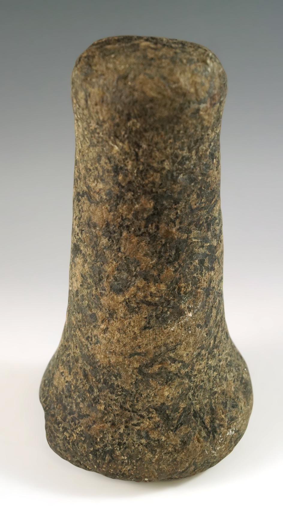 6" Tall heavily patinated Bell Pestle found in Fairfield Co., Ohio. Ex. Castillo, Weidner.