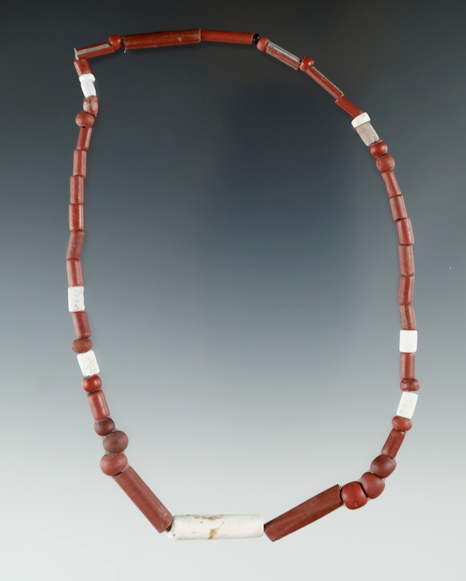 13" Long strand of Beads found in Monroe Co., New York. Circa 1670-1687.