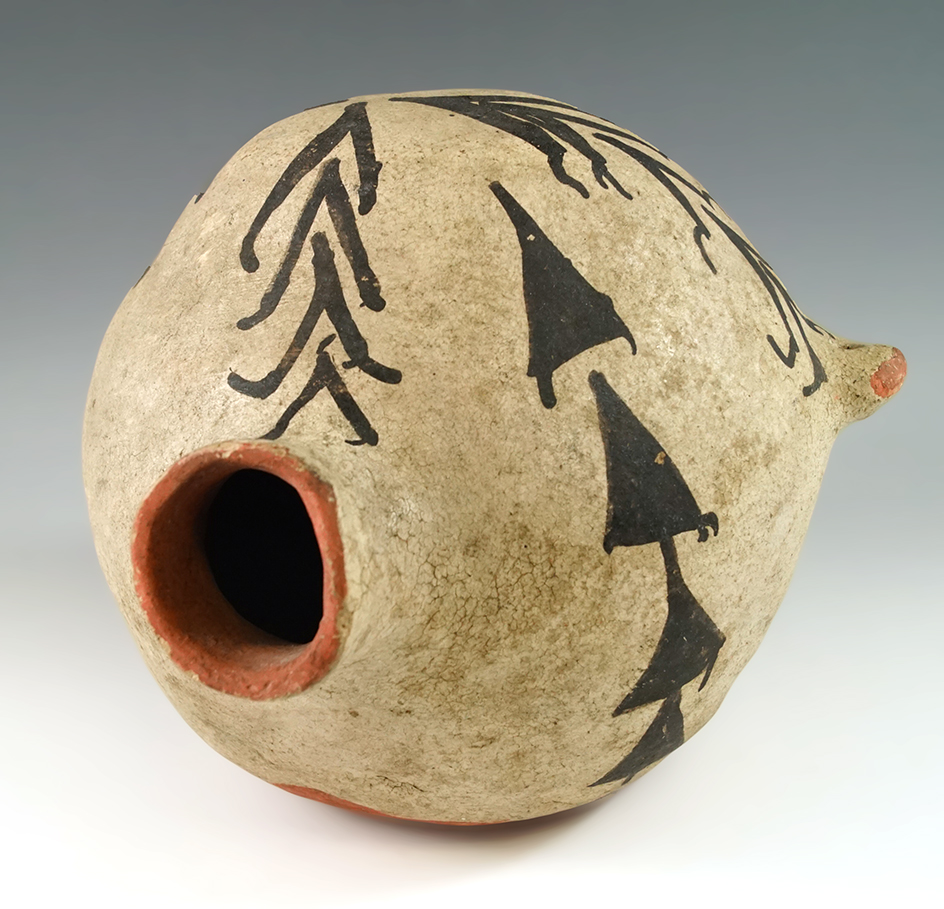 7" Tall x 7 1/4" Wide canteen style Southwestern Pottery Vessel, Cochiti Pueblo Indians,N. Mexico.